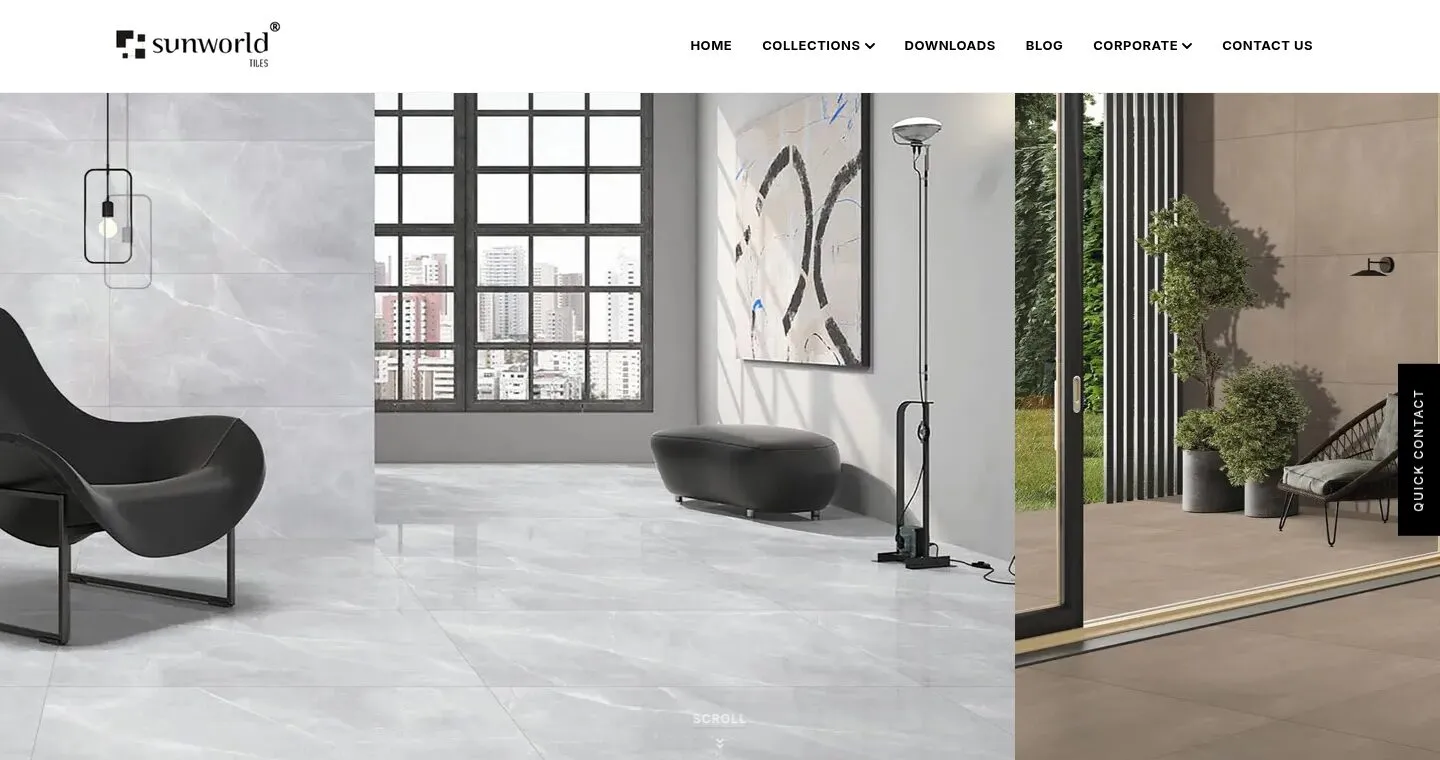 Sunworld Tiles website homepage